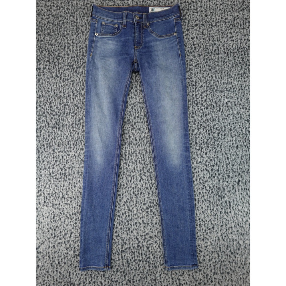 Rag & Bone Skinny Jeans Womens 24 Blue Redmond Wash Mid Rise W1502K089RDM